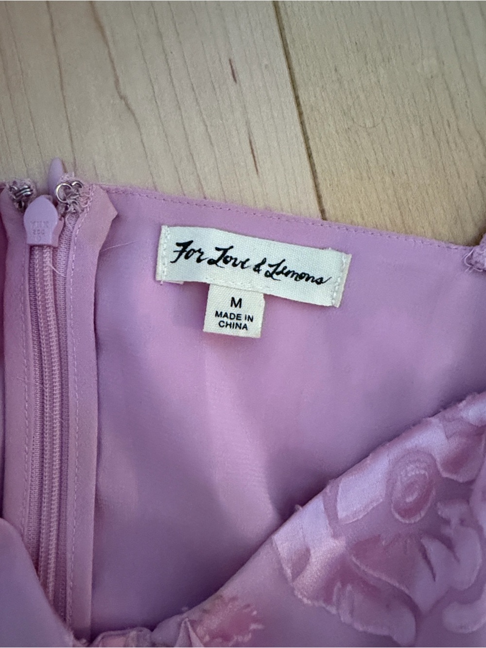 For Love And Lemons Pink Floral Mini Dress with Ruffle Peplum - Picture 4 of 5